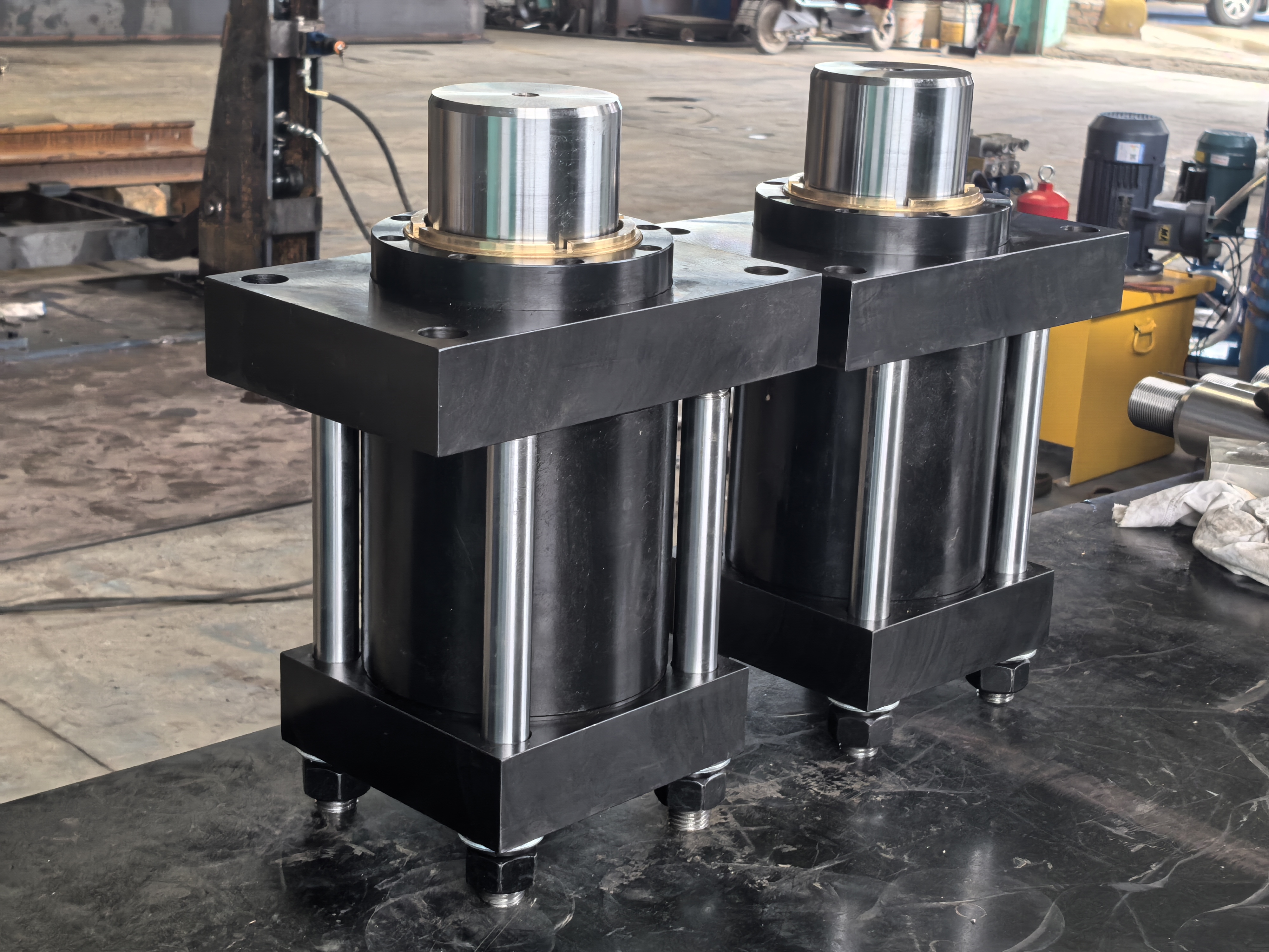 HMI Serious Cylinders Heavy Duty Tie Rod Flange 42tons thrust Hydraulic Cylinder for CNC Press